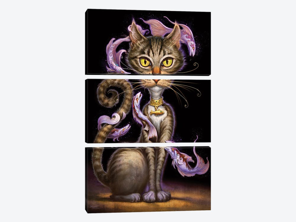 Feline Fantasy by Jeff Haynie 3-piece Canvas Print