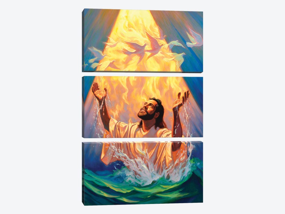 The Baptism Of Jesus by Jeff Haynie 3-piece Canvas Art Print