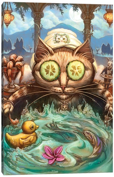 Pampered Cat Canvas Art Print - Jeff Haynie