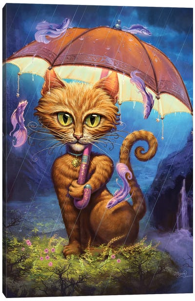 Personal Sunshine Canvas Art Print - Orange Cat Art