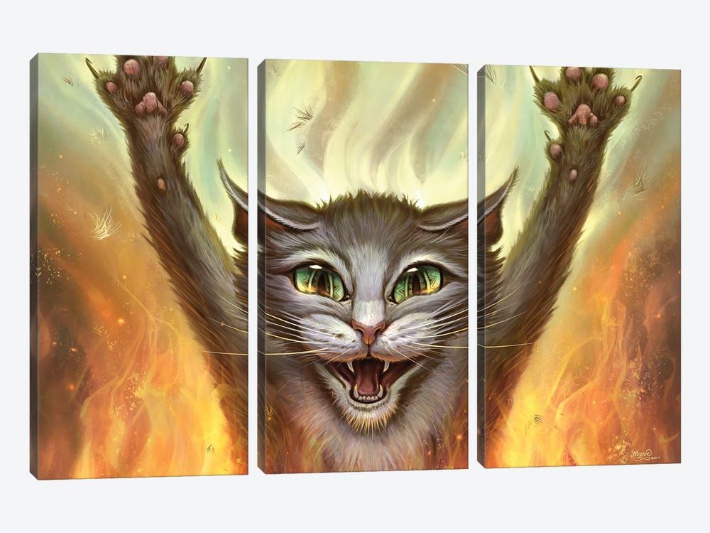 Psycho Cat by Jeff Haynie 3-piece Canvas Art