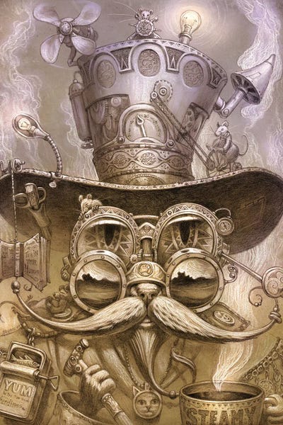 Whimsical Steampunk: Steampunk Cat Daddy by Jeff Haynie