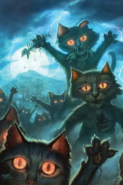 Zombie Cats by Jeff Haynie wall art