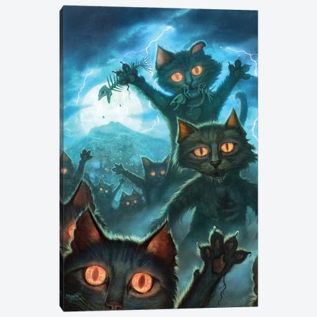 Zombie Cats Canvas Print #JHY37} by Jeff Haynie Canvas Art