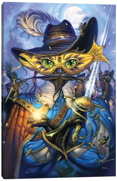 Cavalier Cat Canvas Art Print - Jeff Haynie