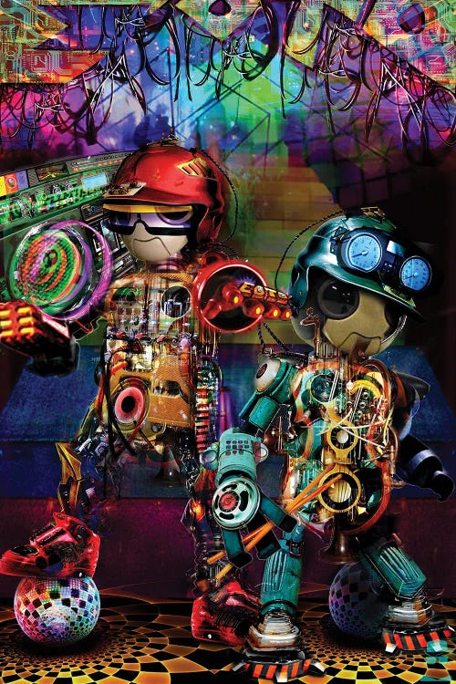 Boombox Robots by Jumbie wall art