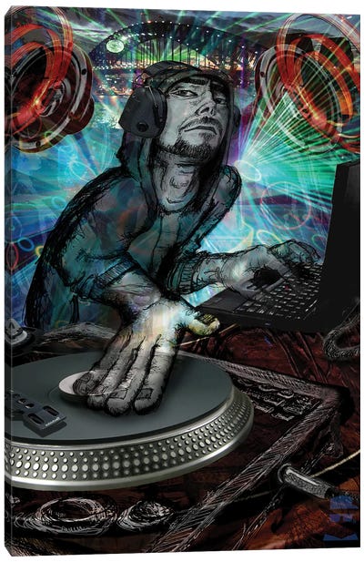 DJ Dude Canvas Art Print - Entertainer Art