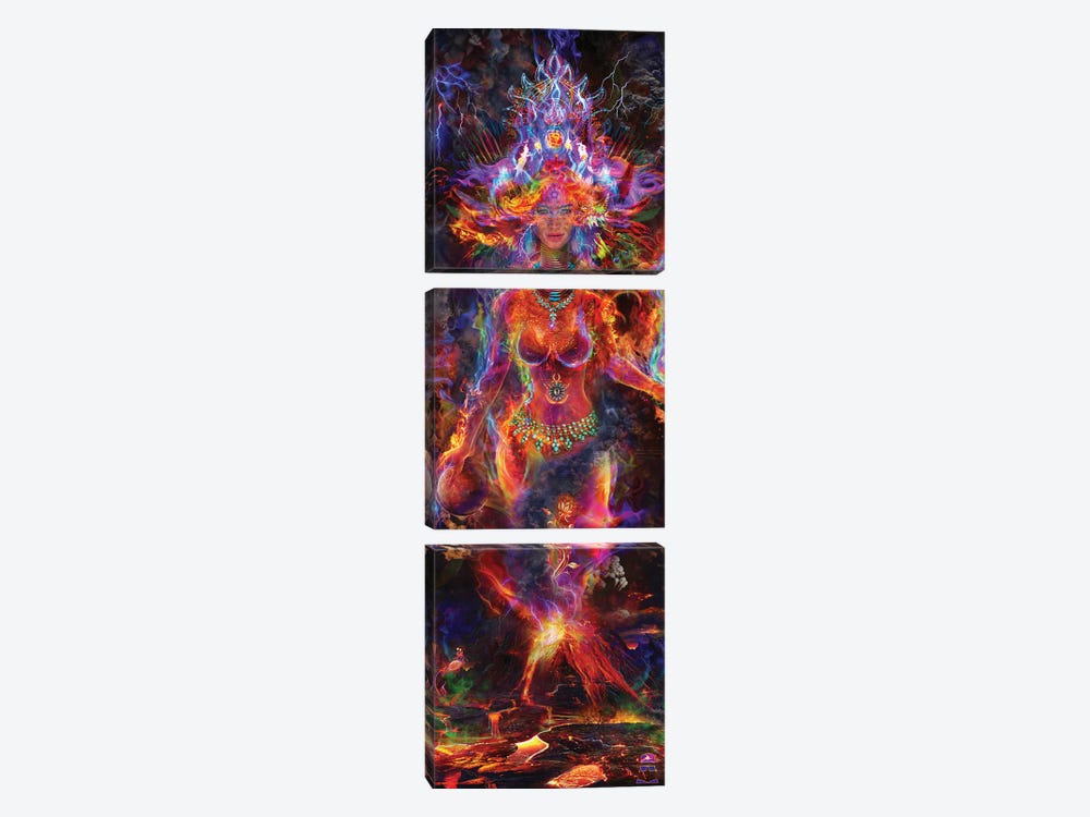 Fire Goddess by Jumbie 3-piece Canvas Art Print