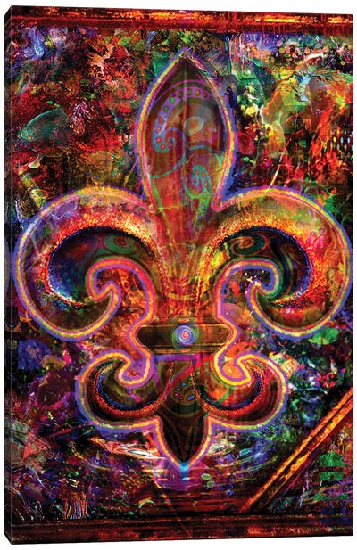 Fleur De Lis Canvas Art Print - Psychedelic & Trippy Art