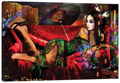 Geisha Canvas Art Print - Asian Décor