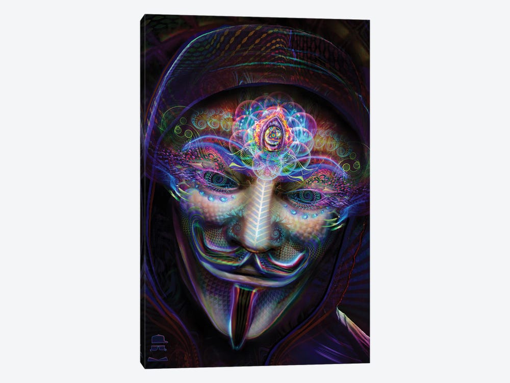Guy Fawkes Eyes Open by Jumbie 1-piece Canvas Print