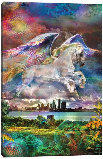 Pegasus Canvas Art Print - Psychedelic & Trippy Art