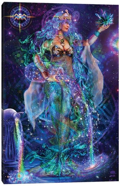 Aquarius Canvas Art Print - Mermaid Art