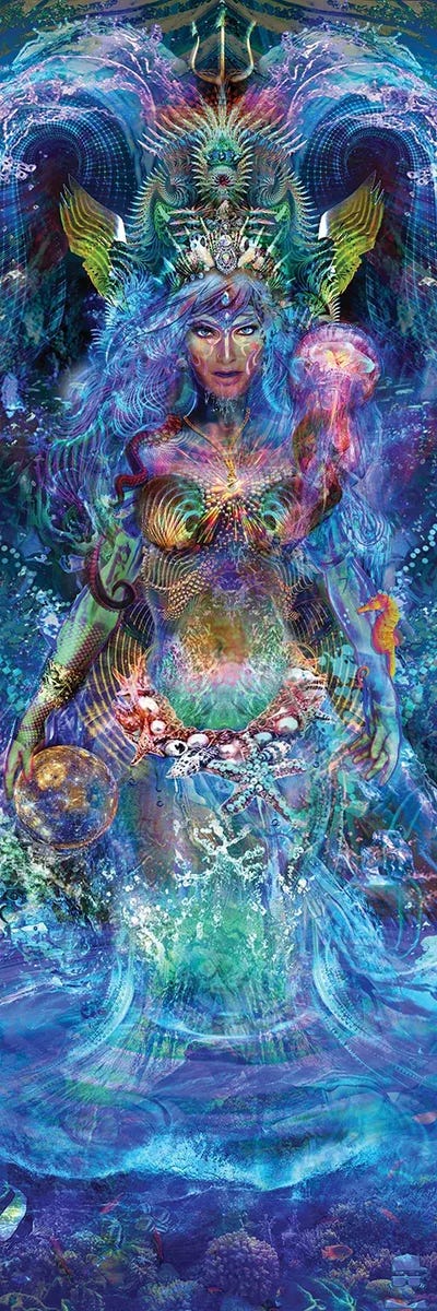 Water Goddess by Jumbie multi panel art