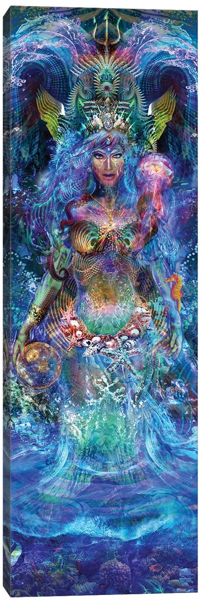 Water Goddess Canvas Art Print - Hinduism Art