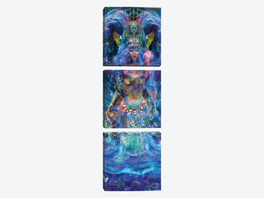 Water Goddess by Jumbie 3-piece Canvas Art Print