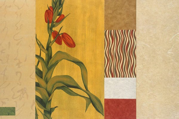 Floral & Botanical Patterns: Collage With Red Lily III by Julieann Johnson