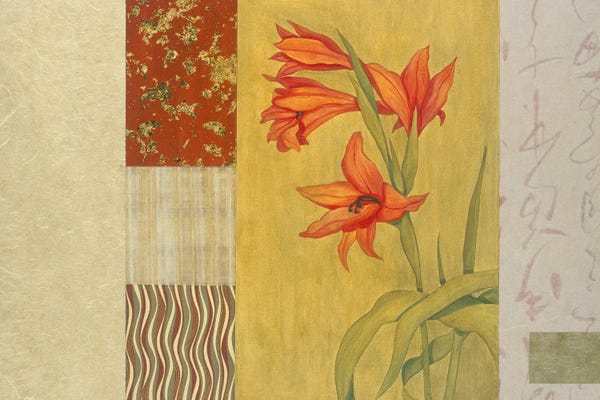 Floral & Botanical Patterns: Collage With Red Flowers XXV by Julieann Johnson