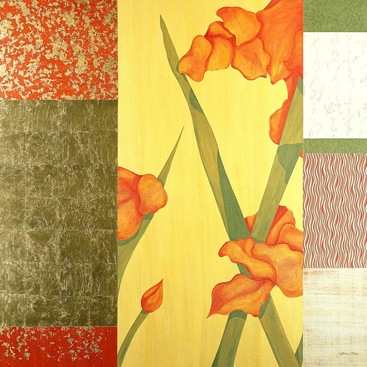 The Golden Rain & Flower I by Julieann Johnson wall art