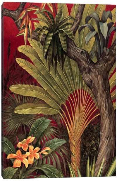 Bali Garden II Canvas Art Print - Tropical Leaf Art