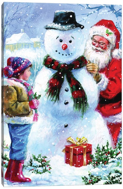 Joyful Santa Canvas Art Print
