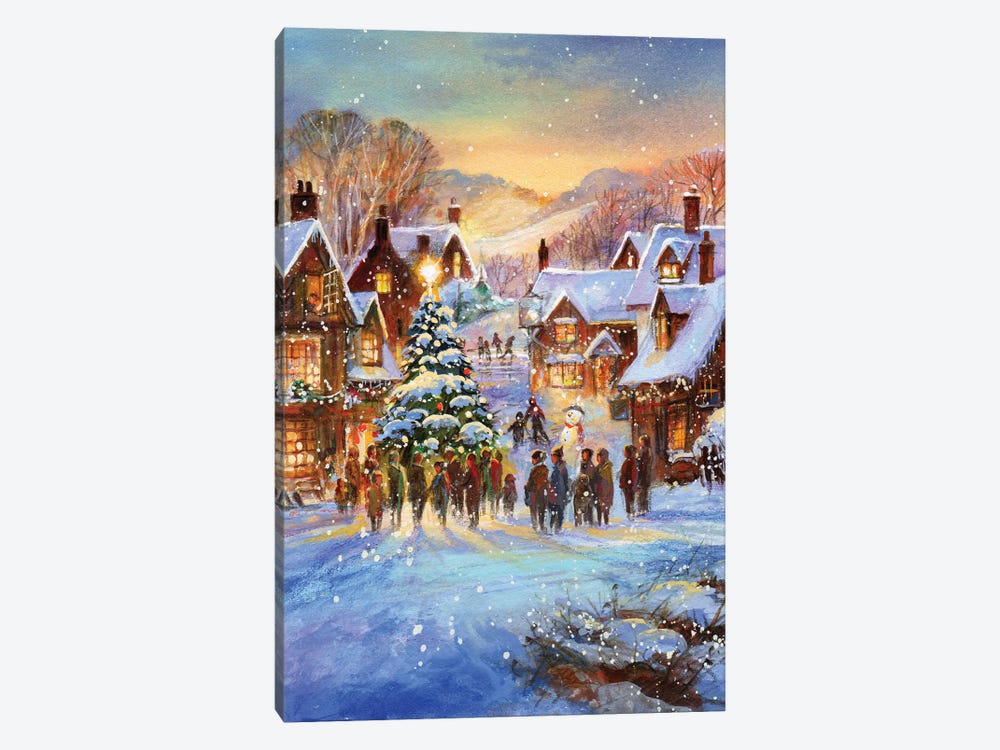 Snow Village by Jim Mitchell 1-piece Canvas Print