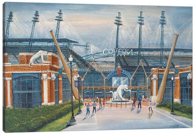 Comerica Park, Harwell Gate Canvas Art Print - Stadium Art