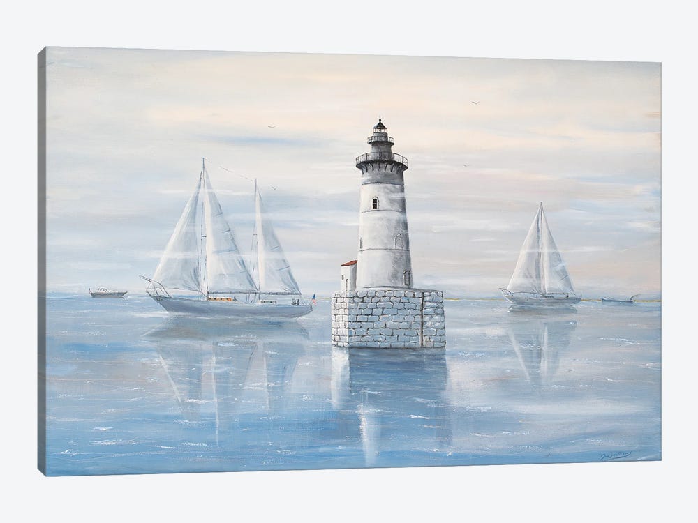 Detroit River Lighthouse by Jim Williams 1-piece Canvas Art Print