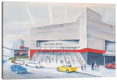 Joe Louis Arena Canvas Art Print - Hockey Art