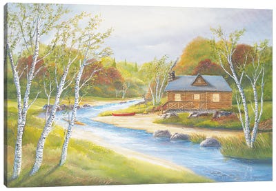 Autumn Kayaking Canvas Art Print