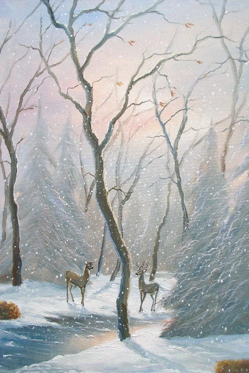 Misty Forest Deer