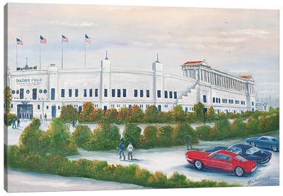 Old Soldier Field Canvas Art Print - Stadium Art