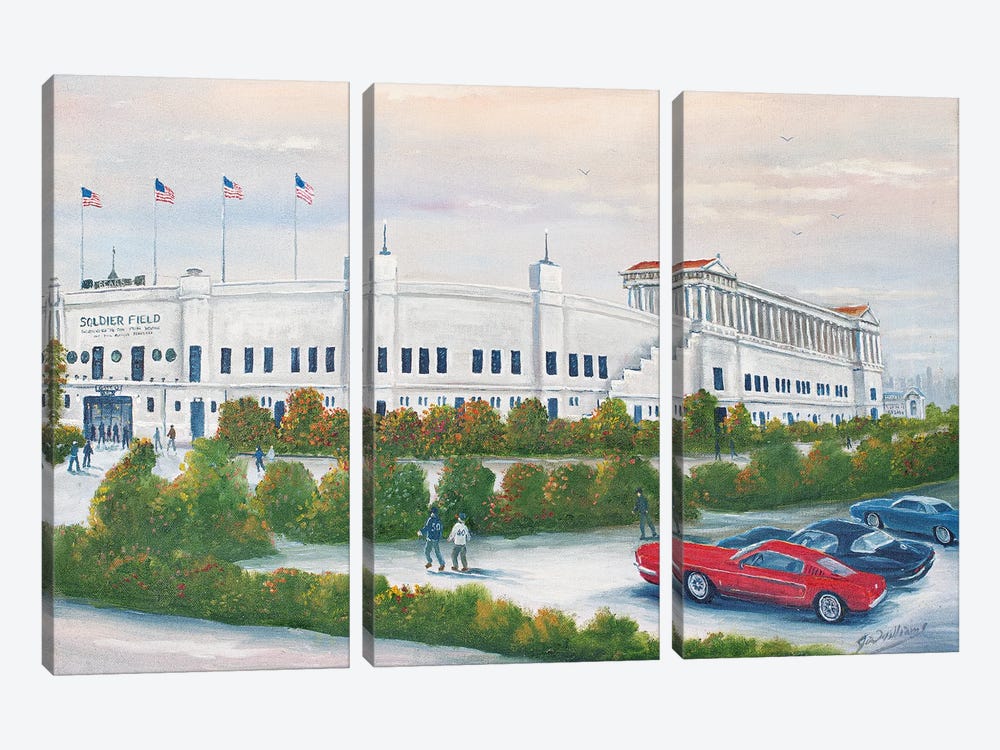 Old Soldier Field by Jim Williams 3-piece Canvas Wall Art