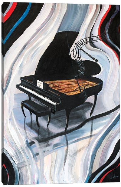 Rhapsody In Blue Canvas Art Print - Piano Art