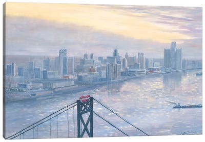 Riverfront at Daybreak Canvas Art Print - Jim Williams