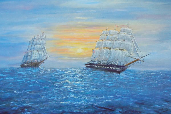 Nautical Living Room: Ship USS Constitution by Jim Williams