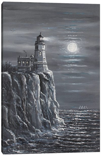 Split Rock Lighthouse Canvas Art Print - Lighthouse Art