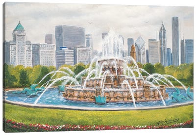 Buckingham Fountain Canvas Art Print - Jim Williams