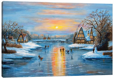 Winter Frolic Canvas Art Print
