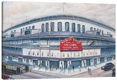 Wrigley Field Canvas Art Print - Baseball