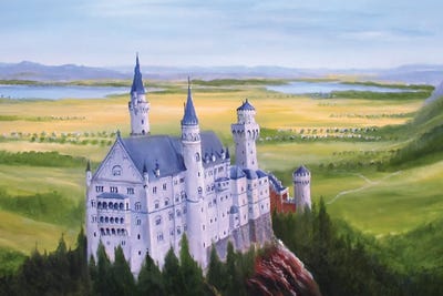 Castle Neuschwanstein View by Jim Williams metal wall art