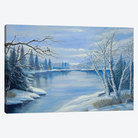 Winter Lake Canvas Print #JIW63} by Jim Williams Canvas Art Print