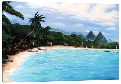 St. Lucia Beach Canvas Art Print - Jordy Blue