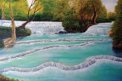 Erawan Falls, Thailand by Jim Williams metal wall art