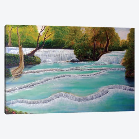 Erawan Falls, Thailand Canvas Print #JIW65} by Jim Williams Canvas Artwork