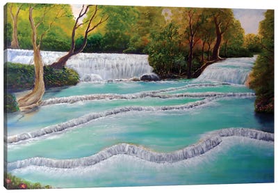 Erawan Falls, Thailand Canvas Art Print - Thailand Art