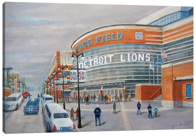 Ford Field, Detroit Lions Canvas Art Print - Detroit Art