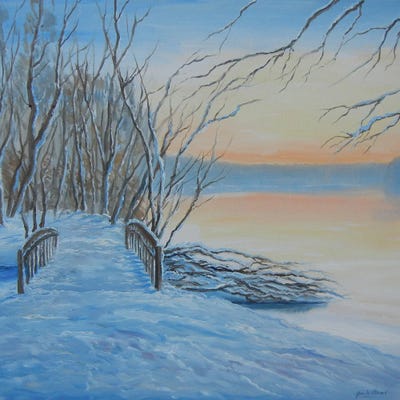Winter Bridge Way by Jim Williams framed wall art