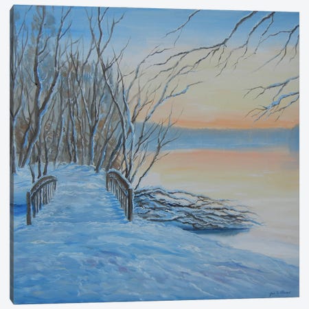 Winter Bridge Way Canvas Print #JIW68} by Jim Williams Art Print