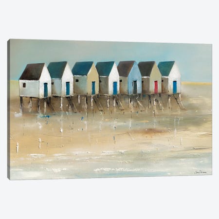 Beach Cabins I Canvas Print #JJA1} by Jean Jauneau Canvas Art